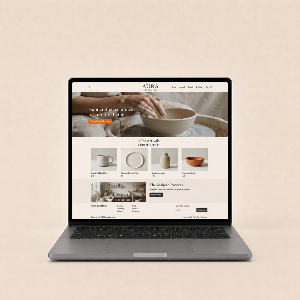 Site de Terre & Feu, Céramiste, boutique en ligne, créé avec Pulpe