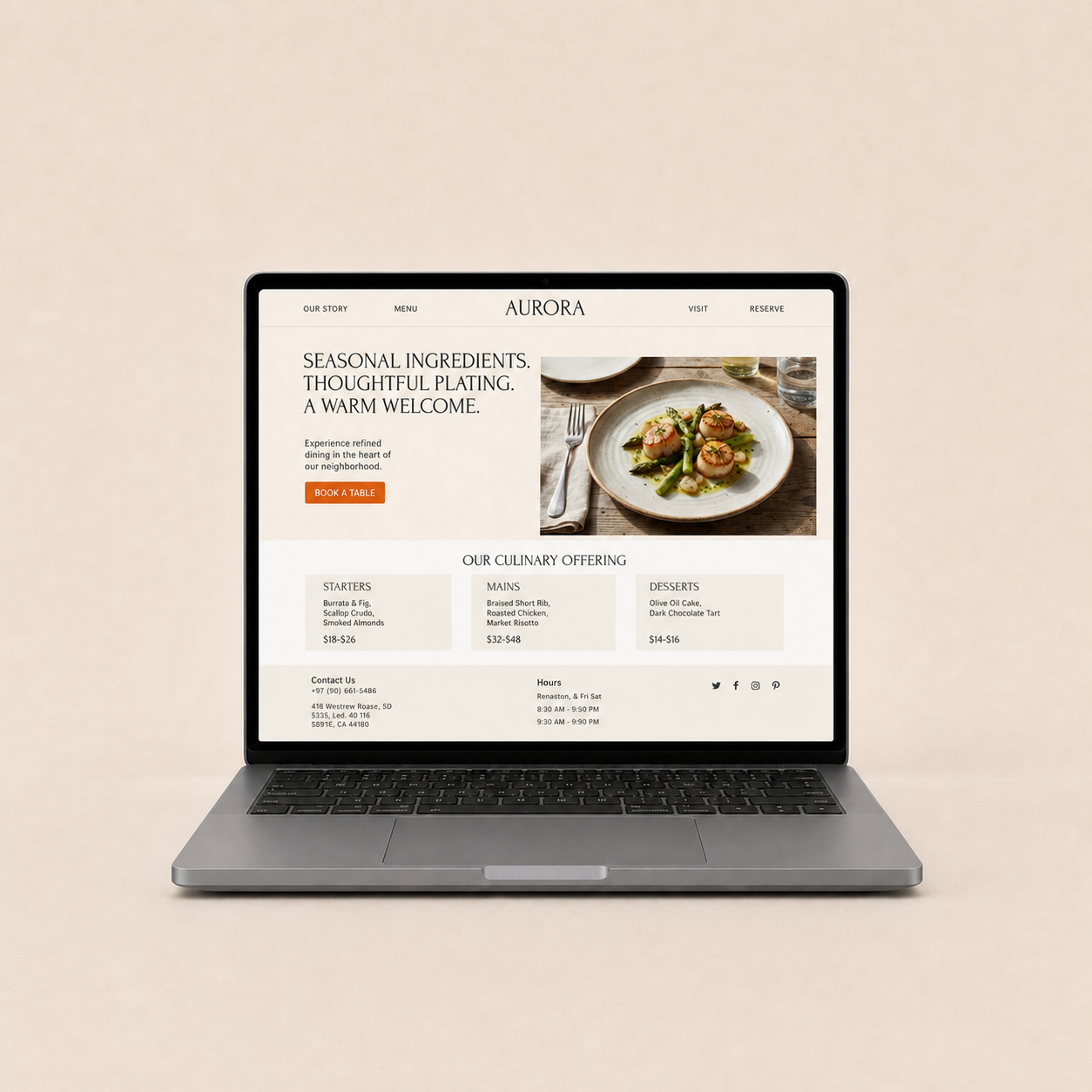 Site de Maison Solène, Restaurant de saison, créé avec Pulpe